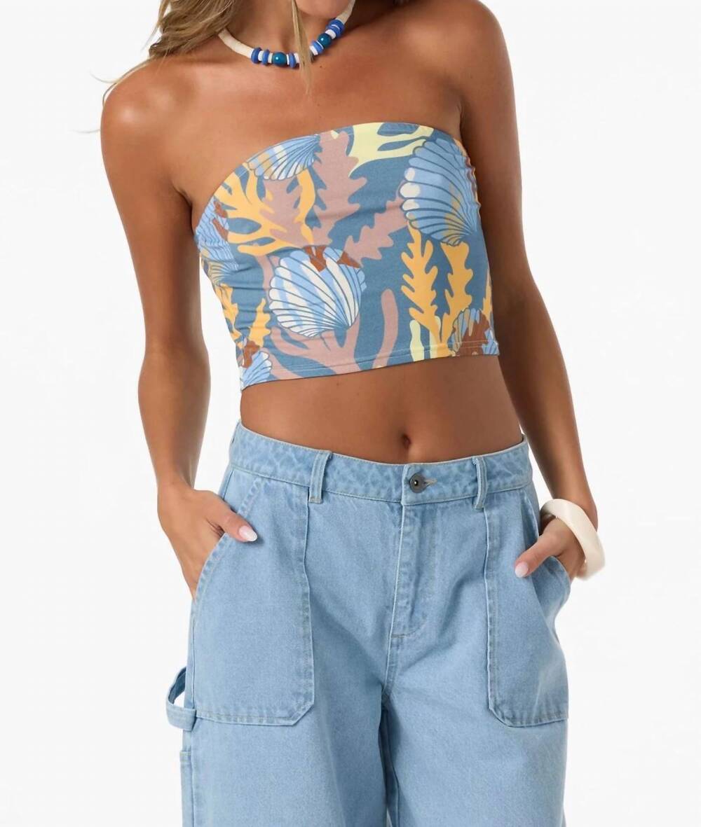 NEW O'NEILL adeline geo tube top in captain's blue